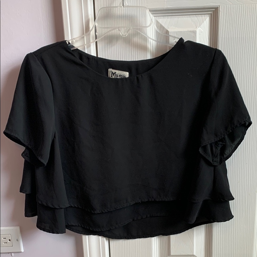 Show Me Your MuMu Black Boxy Crop Top